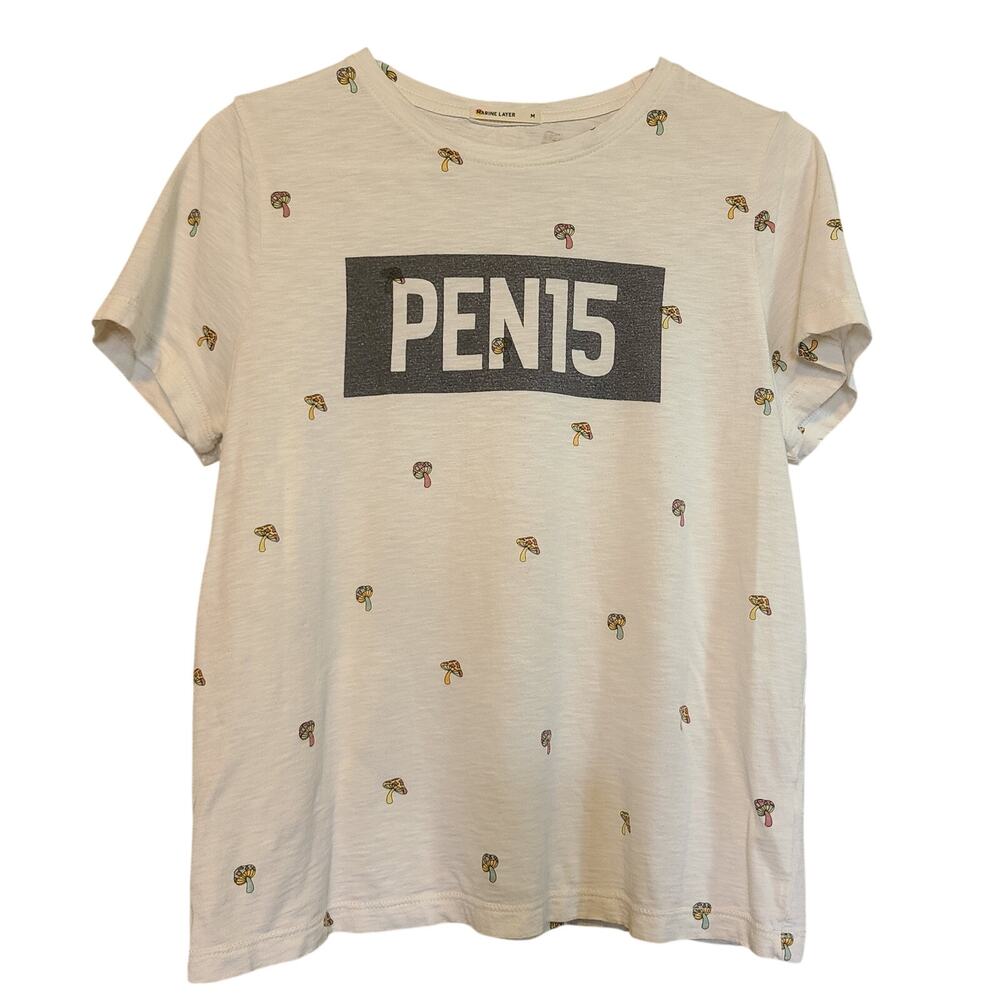 Marine Layer PEN15 Mushroom T Shirt Womens M Pima Cotton Modal Pop Culture Indie
